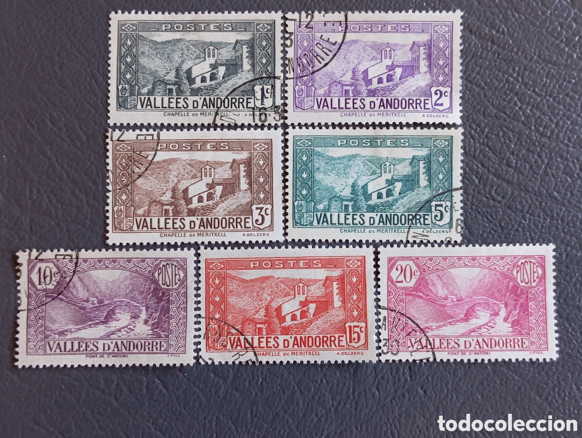 Sellos: ANDORRA FRANCESA 1932 &middot; &rdquo;Vall&eacute;es d'Andorre&rdquo; &middot; 7 Valores &middot; Yvert 23-29 &middot; Scott 23-29 &middot; Usados