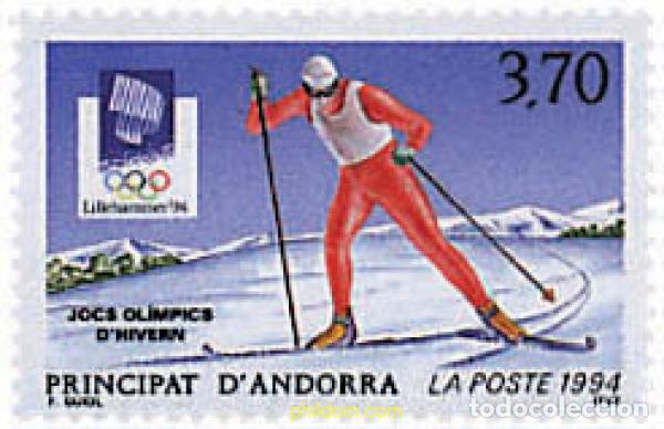 Sellos: 70489 MNH ANDORRA. Adm&oacute;n francesa 1994 17 JUEGOS OLIMPICOS INVIERNO LILLEHAMMER 1994