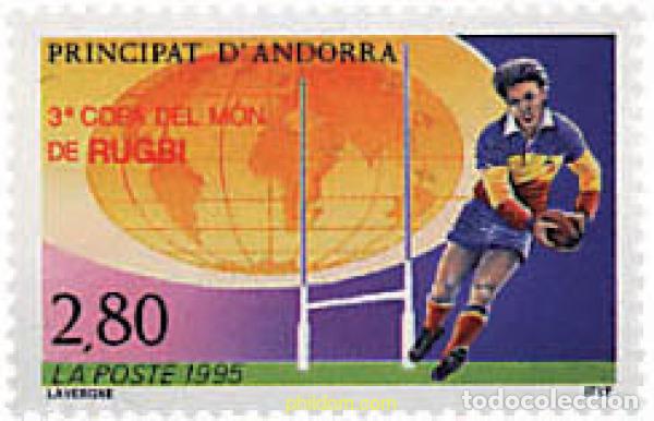 Sellos: 69954 MNH ANDORRA. Adm&oacute;n francesa 1995 3 COPA DEL MUNDO DE RUGBY. SUDAFRICA