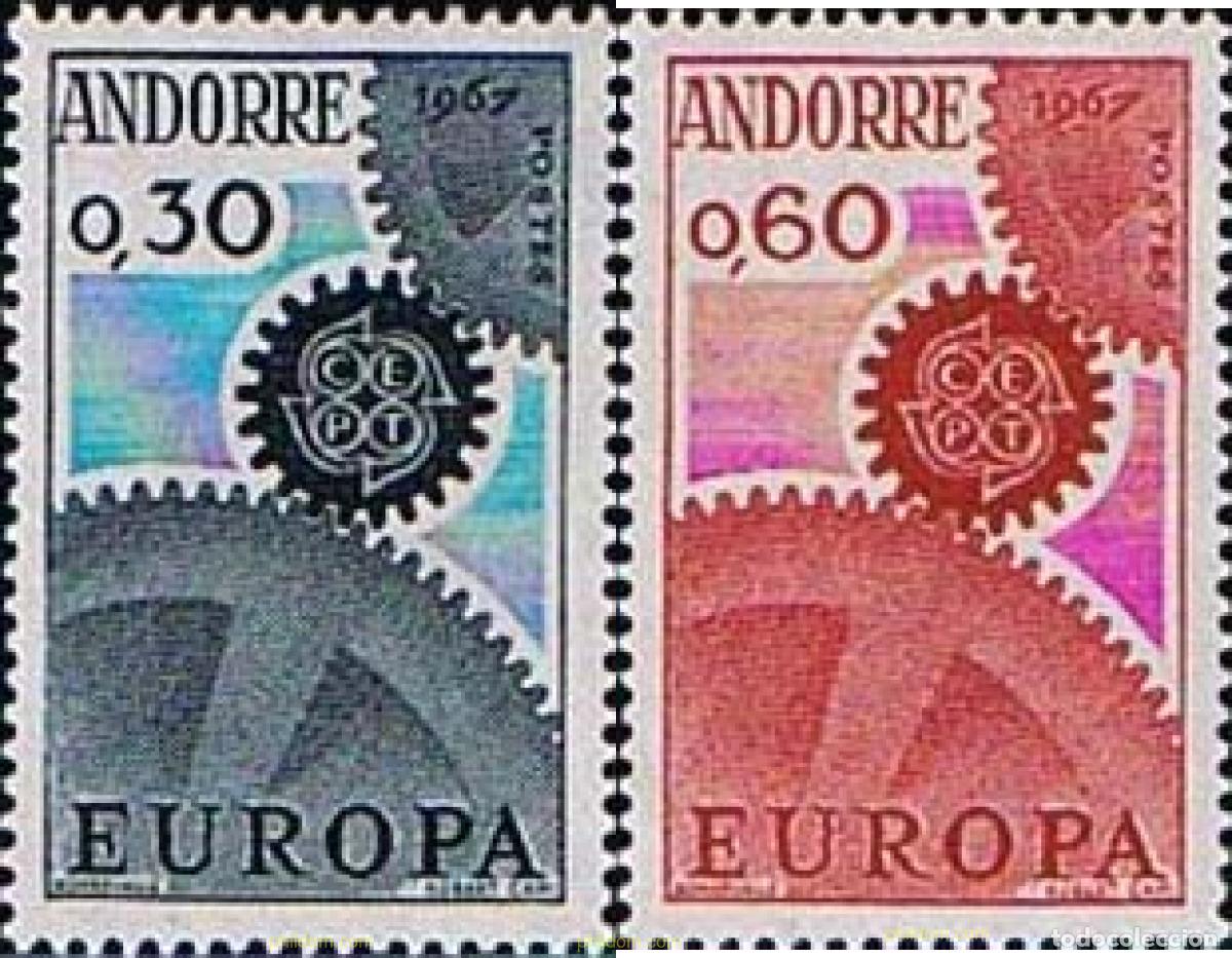 Stamps: 62120 MNH ANDORRA. Adm&oacute;n francesa 1967 EUROPA CEPT. FRATERNIDAD Y COOPERACION