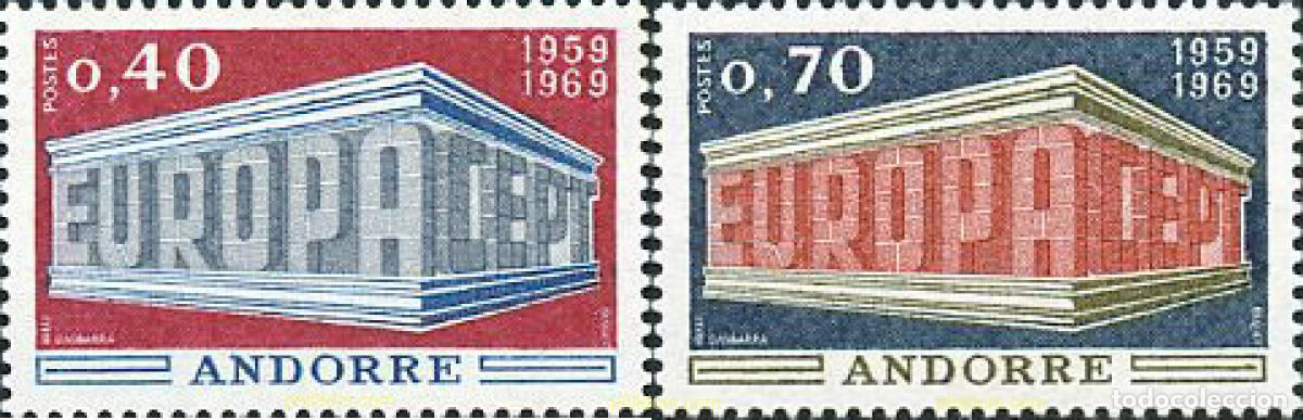 Sellos: 62170 MNH ANDORRA. Adm&oacute;n francesa 1969 EUROPA CEPT. 10 ANIVERSARIO DE LA CEPT