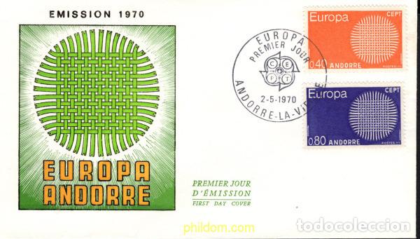Timbres: 4345 MNH ANDORRA. Adm&oacute;n francesa 1970 EUROPA CEPT. SOL FLAMANTE