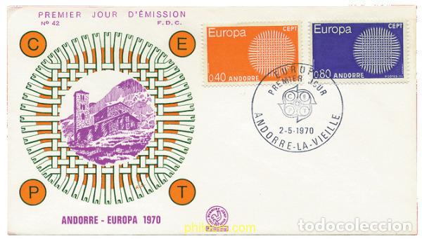 Sellos: 23630 MNH ANDORRA. Adm&oacute;n francesa 1970 EUROPA CEPT. SOL FLAMANTE