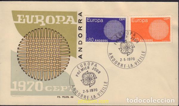 Sellos: 582271 MNH ANDORRA. Adm&oacute;n francesa 1970 EUROPA CEPT. SOL FLAMANTE