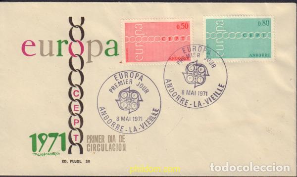 Sellos: 582274 MNH ANDORRA. Adm&oacute;n francesa 1971 EUROPA CEPT. FRATERNIDAD Y COOPERACION