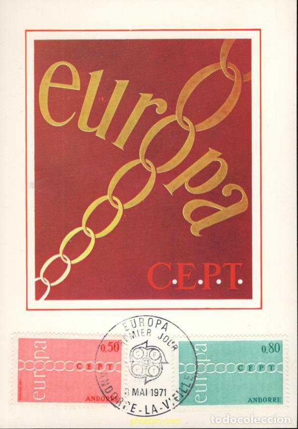 Sellos: 686422 MNH ANDORRA. Adm&oacute;n francesa 1971 EUROPA CEPT. FRATERNIDAD Y COOPERACION