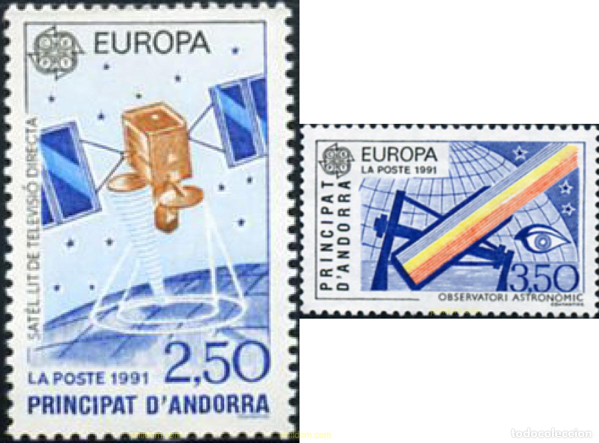 Sellos: 65221 MNH ANDORRA. Adm&oacute;n francesa 1991 EUROPA CEPT. TELECOMUNICACIONES