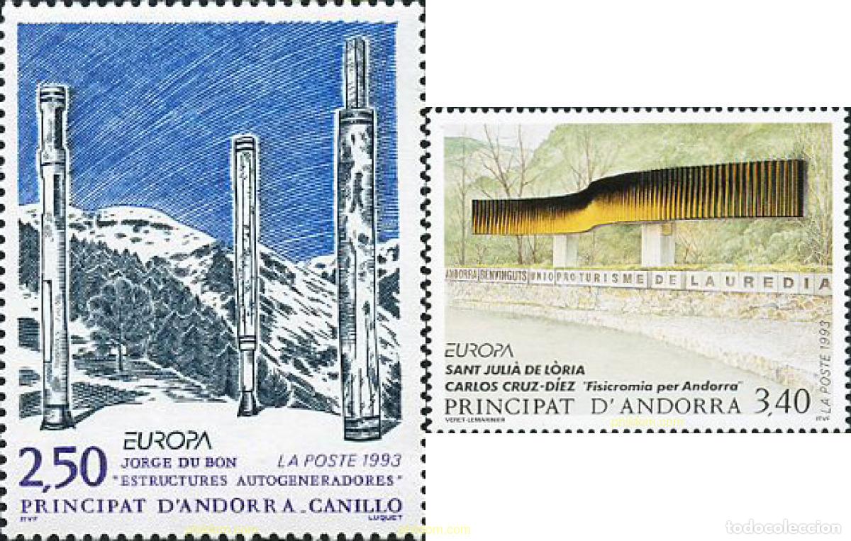 Sellos: 62840 MNH ANDORRA. Adm&oacute;n francesa 1993 EUROPA CEPT. ARTE CONTEMPORANEO