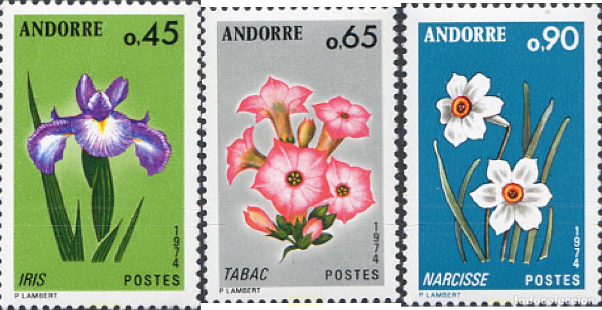 Stamps: 80492 MNH ANDORRA. Adm&oacute;n francesa 1974 FLORES DE LOS VALLES DE ANDORRA