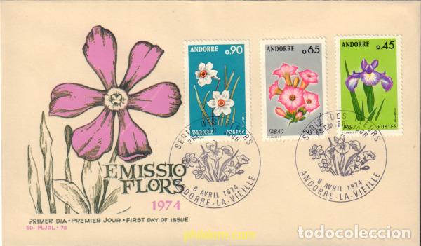 Sellos: 392696 MNH ANDORRA. Adm&oacute;n francesa 1974 FLORES DE LOS VALLES DE ANDORRA