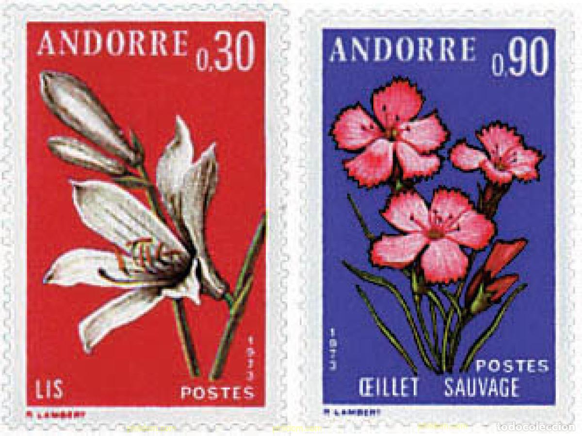 Sellos: 626041 MNH ANDORRA. Adm&oacute;n francesa 1973 FLORES DE LOS VALLES DE ANDORRA