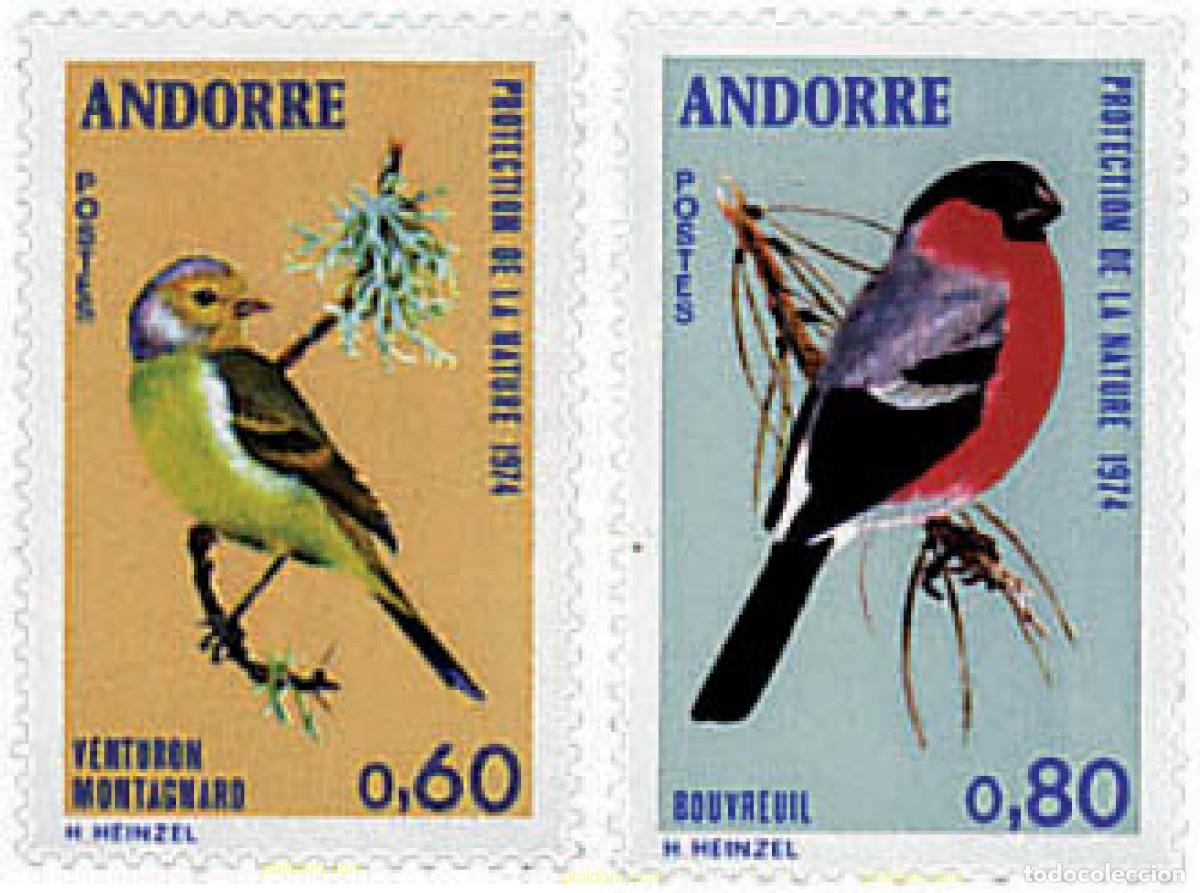 Sellos: 65201 MNH ANDORRA. Adm&oacute;n francesa 1974 PROTECCION DE LA NATURALEZA