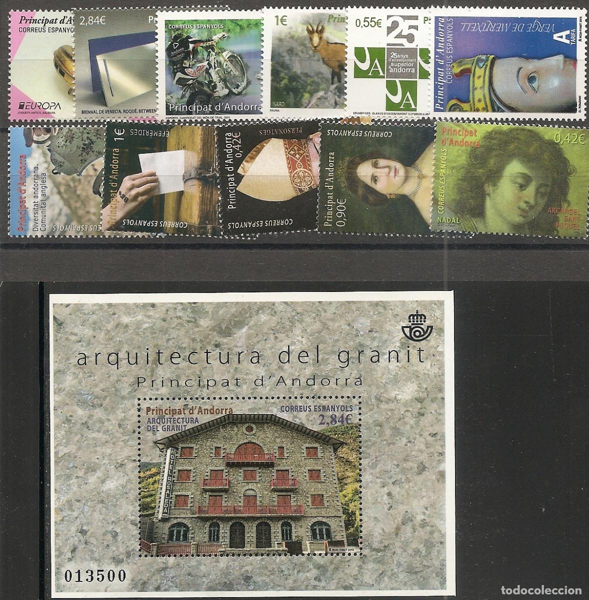 Sellos: 2015-ANDORRA A&Ntilde;O COMPLETO -NUEVO
