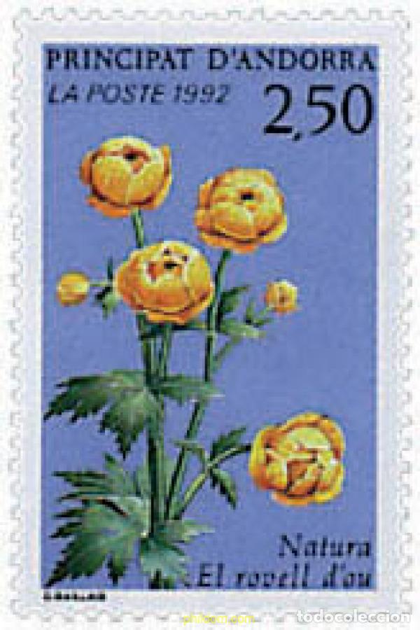 Sellos: 246364 MNH ANDORRA. Adm&oacute;n francesa 1992 PROTECCION DE LA NATURALEZA