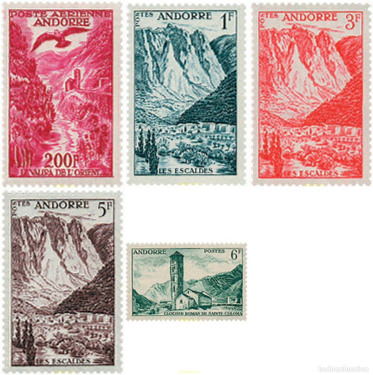 Sellos: 249906 HINGED ANDORRA. Adm&oacute;n francesa 1955 PAISAJES