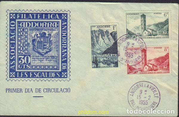 Sellos: 582079 MNH ANDORRA. Adm&oacute;n francesa 1955 PAISAJES