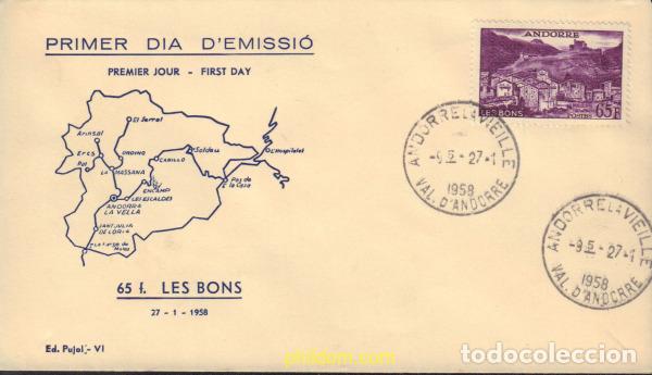 Sellos: 582080 MNH ANDORRA. Adm&oacute;n francesa 1955 PAISAJES