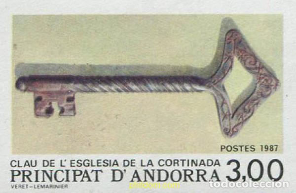 Sellos: 246238 MNH ANDORRA. Adm&oacute;n francesa 1987 LLAVE DE LA IGLESIA DE LA CORTINADA