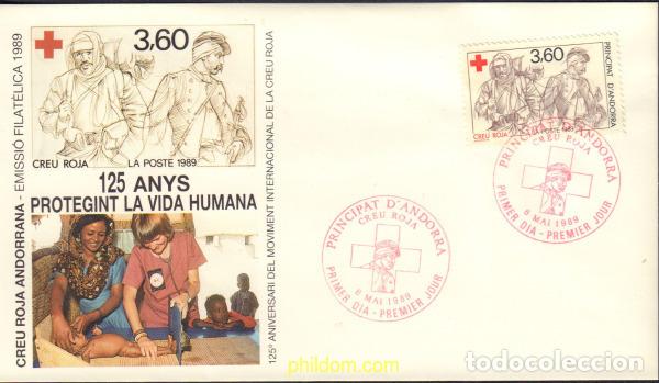 Sellos: 583338 MNH ANDORRA. Adm&oacute;n francesa 1989 PRO CRUZ ROJA