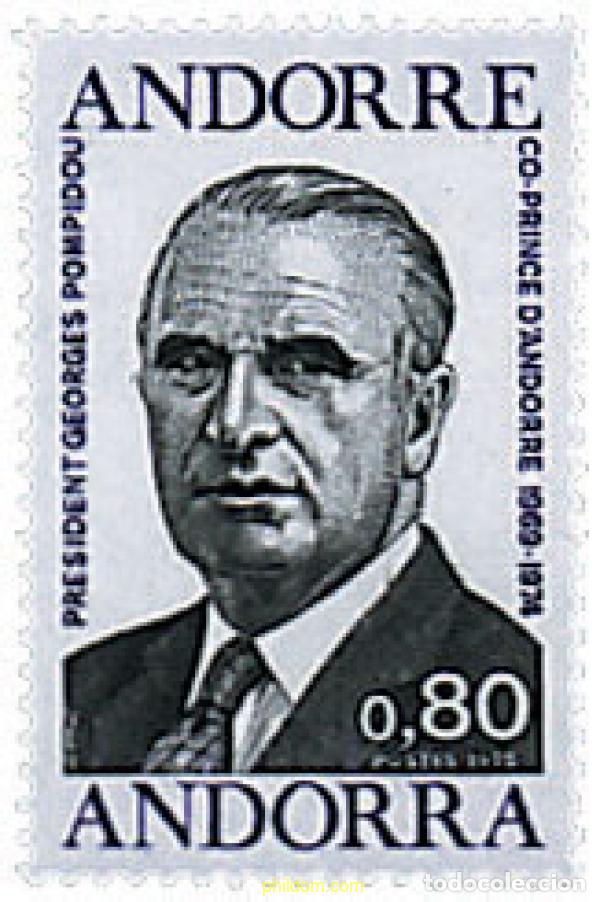 Sellos: 46038 MNH ANDORRA. Adm&oacute;n francesa 1975 GEORGES POMPIDOU. CO-PRINCIPE DE ANDORRA
