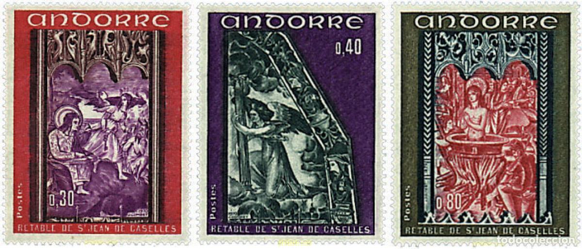 Sellos: 46034 MNH ANDORRA. Adm&oacute;n francesa 1970 RETABLO DE LA CAPILLA DE SAN JOAN DE CASELLES