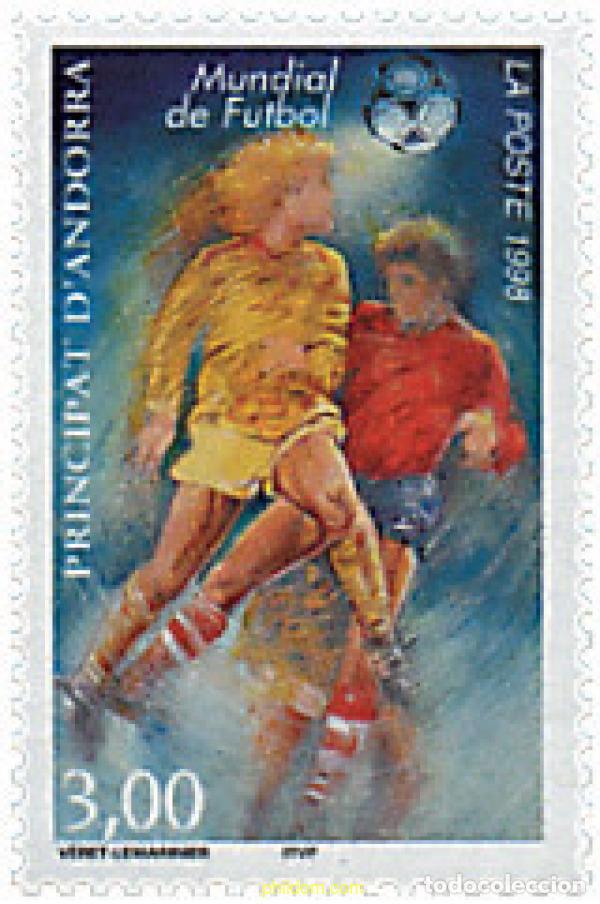 Sellos: 65234 MNH ANDORRA. Adm&oacute;n francesa 1998 COPA DEL MUNDO DE FUTBOL. FRANCIA-98