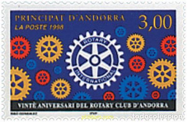 Sellos: 65233 MNH ANDORRA. Adm&oacute;n francesa 1998 20 ANIVERSARIO DEL ROTARY CLUB DE ANDORRA