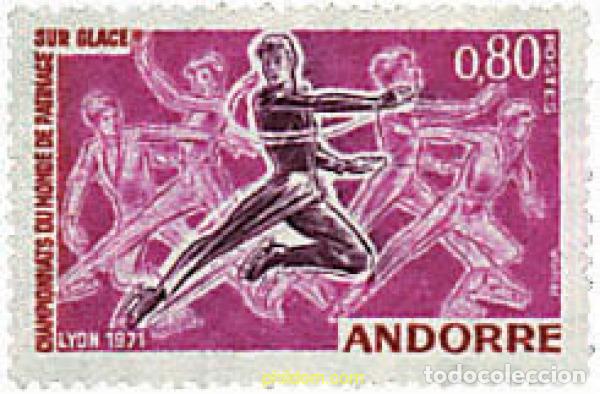 Briefmarken: 65197 MNH ANDORRA. Adm&oacute;n francesa 1971 CAMPEONATOS DEL MUNDO DE PATINAJE SOBRE HIELO