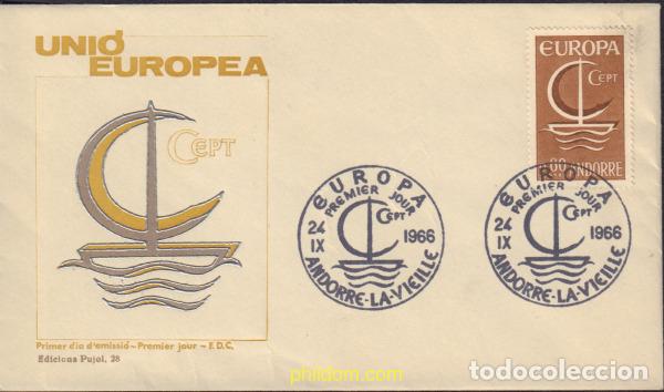 Sellos: 582142 MNH ANDORRA. Adm&oacute;n francesa 1966 EUROPA CEPT. FRATERNIDAD Y COOPERACION