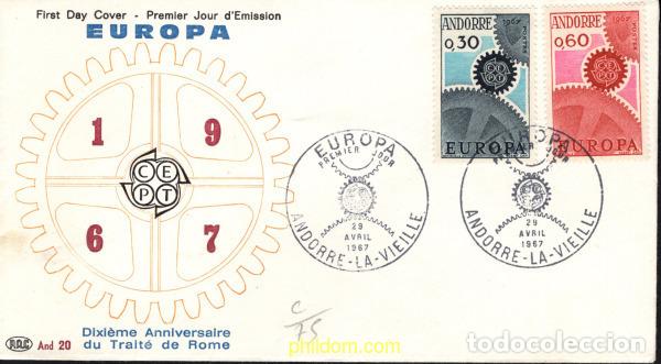 Sellos: 4339 MNH ANDORRA. Adm&oacute;n francesa 1967 EUROPA CEPT. FRATERNIDAD Y COOPERACION