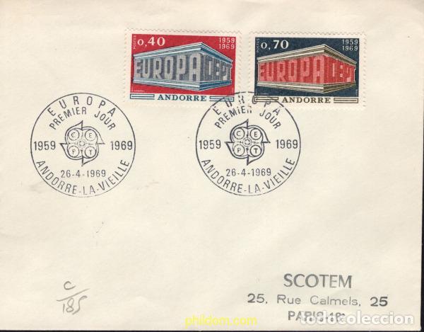 Sellos: 15305 MNH ANDORRA. Adm&oacute;n francesa 1969 EUROPA CEPT. 10 ANIVERSARIO DE LA CEPT