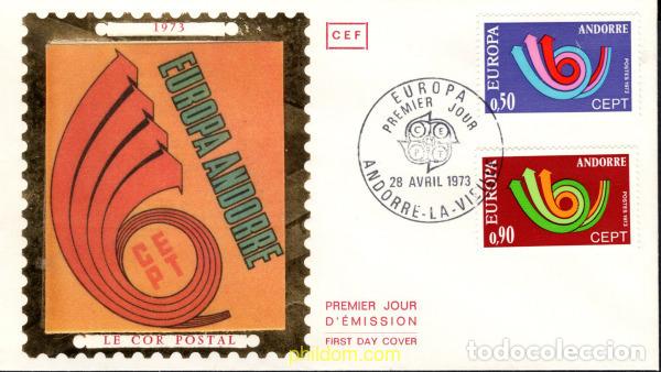 Sellos: 15313 MNH ANDORRA. Adm&oacute;n francesa 1973 EUROPA CEPT. CORNETA POSTAL