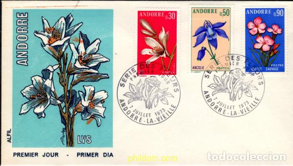 Sellos: 13680 MNH ANDORRA. Adm&oacute;n francesa 1973 FLORES DE LOS VALLES DE ANDORRA