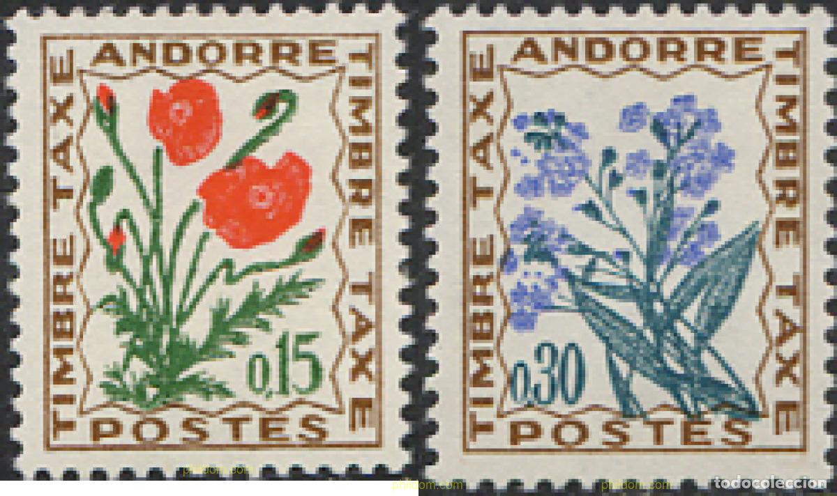 Sellos: 267113 MNH ANDORRA. Adm&oacute;n francesa 1964 FLORES