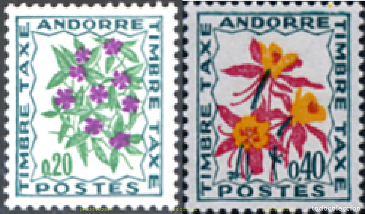 Sellos: 293633 MNH ANDORRA. Adm&oacute;n francesa 1964 FLORES