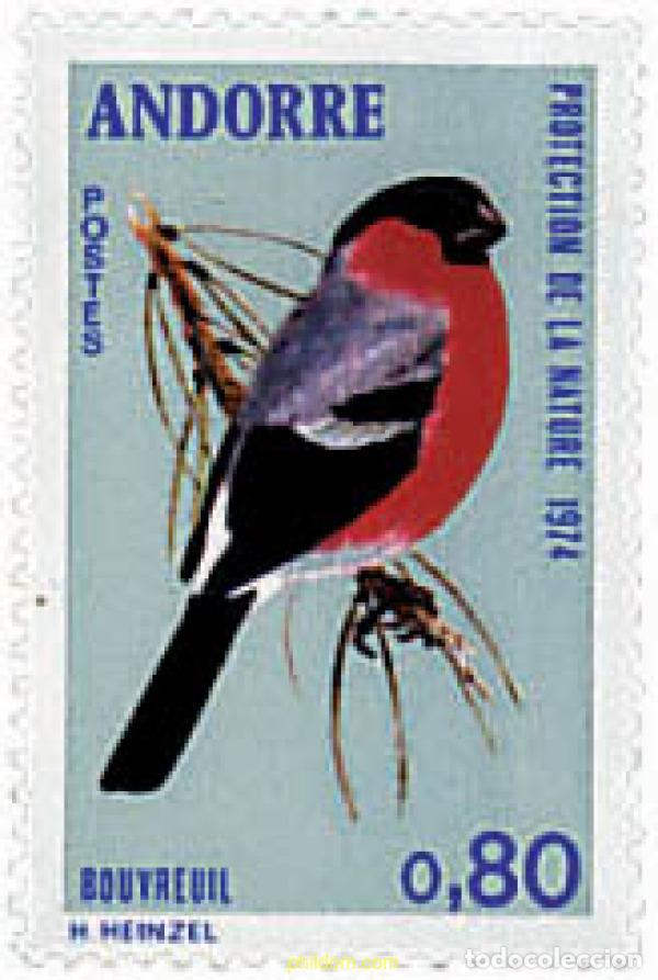 Sellos: 626040 MNH ANDORRA. Adm&oacute;n francesa 1974 PROTECCION DE LA NATURALEZA