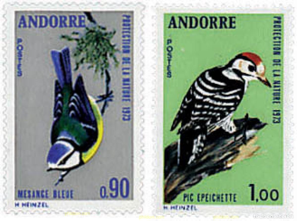 Sellos: 65200 MNH ANDORRA. Adm&oacute;n francesa 1973 PROTECCION DE LA NATURALEZA