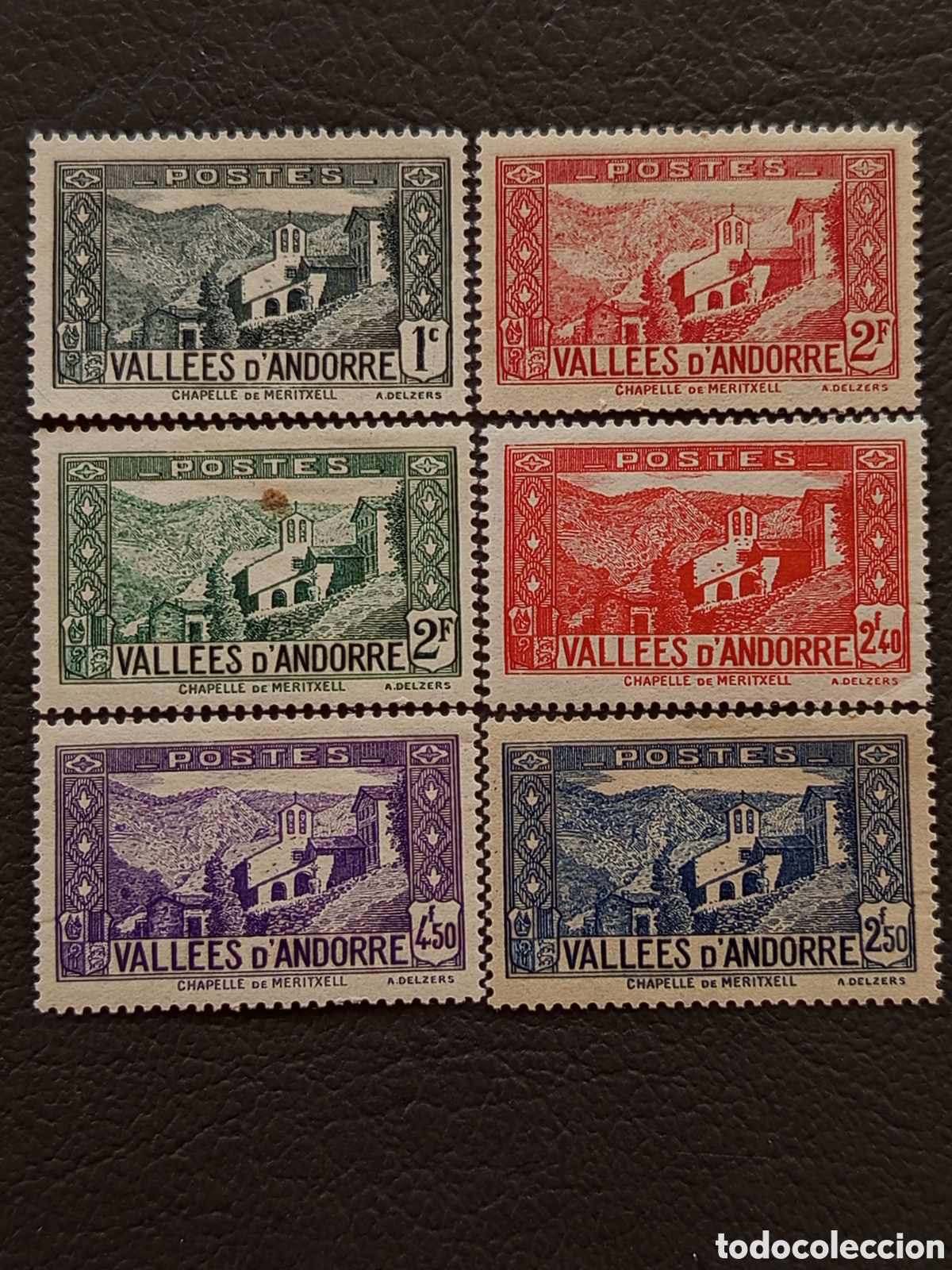 Sellos: Andorra Francesa Lote 6 Sellos Chapelle Meritxell Delzers MNH/2 MH