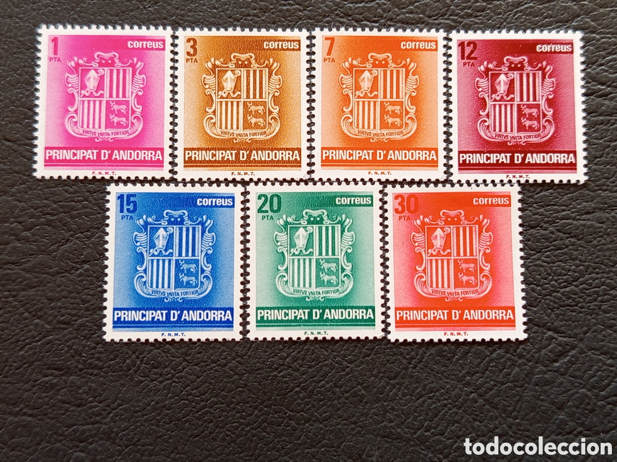 Sellos: Andorra Espa&ntilde;ola Escudo Edifil 148-153 Serie 7 Valores MNH