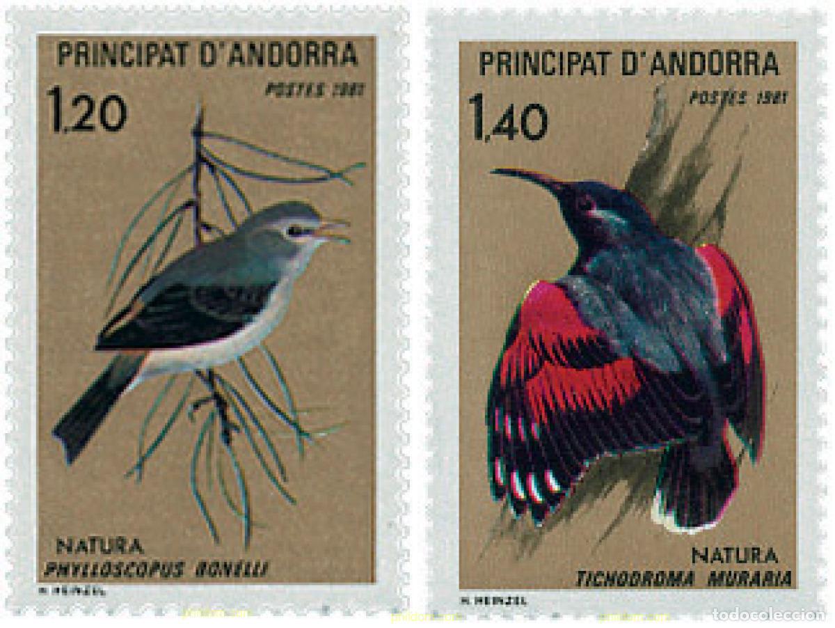 Sellos: 211292 HINGED ANDORRA. Adm&oacute;n francesa 1981 PROTECCION DE LA NATURALEZA