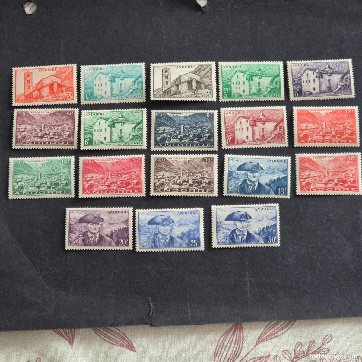 Sellos: ANDORRA, CORREO FRANC&Eacute;S, 1948-1951, PAISAJES, EDIFIL 123-140**, NUEVO, LEER, ( LOTE AB )