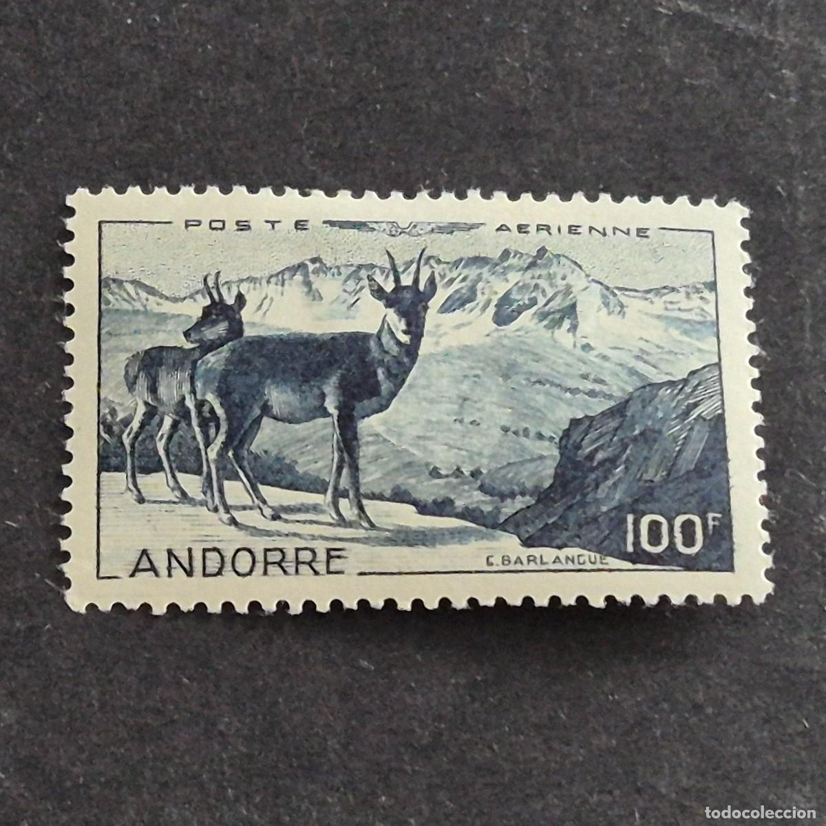 Sellos: ANDORRA, CORREO FRANC&Eacute;S, 1950, PAISAJE, EDIFIL 141*, NUEVO, GOMA, FIJASELLO, ( LOTE AB )