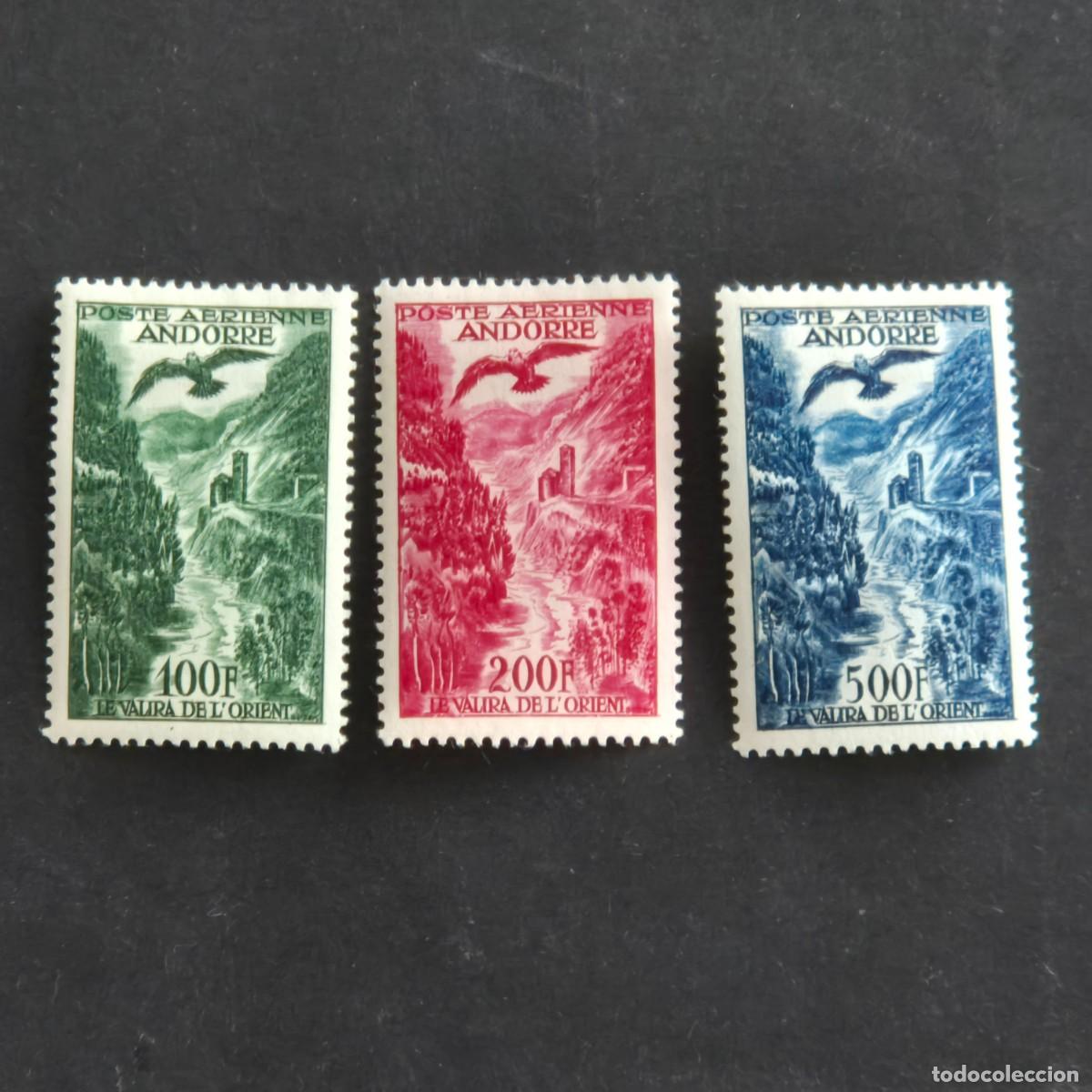 Sellos: ANDORRA, CORREO FRANC&Eacute;S, 1955-1957, EL VALIRA ORIENTAL, EDIFIL 161-163*, NUEVO, LEER, ( LOTE AB )