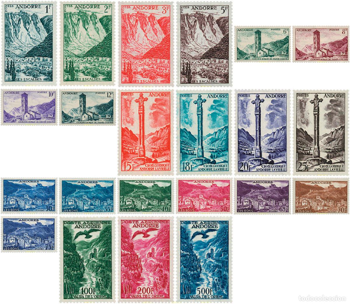 Sellos: 65177 HINGED ANDORRA. Adm&oacute;n francesa 1955 PAISAJES