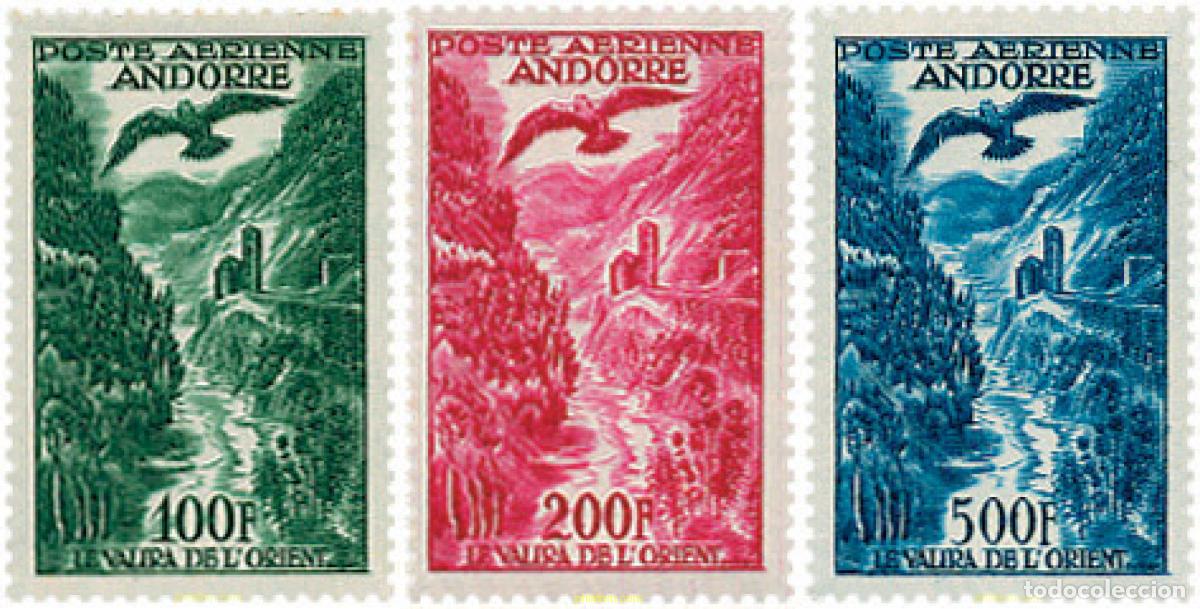 Sellos: 351319 MNH ANDORRA. Adm&oacute;n francesa 1955 PAISAJES