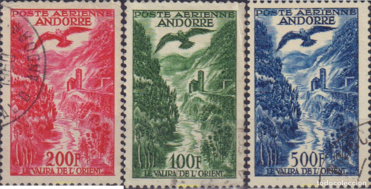 Sellos: 583566 USED ANDORRA. Adm&oacute;n francesa 1955 PAISAJES
