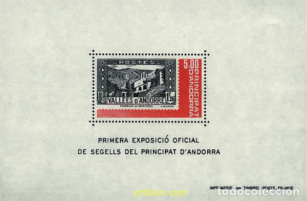 Sellos: 57075 MNH ANDORRA. Adm&oacute;n francesa 1982 1 EXPOSICION OFICIAL DE SELLOS ANDORRANOS