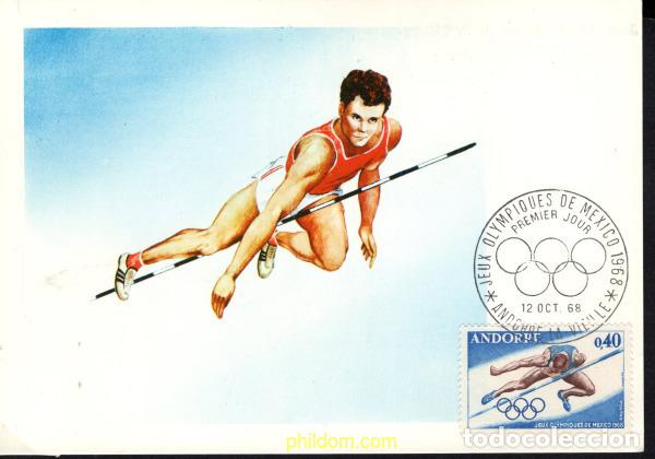Sellos: 686444 MNH ANDORRA. Adm&oacute;n francesa 1968 19 JUEGOS OLIMPICOS VERANO MEXICO 1968