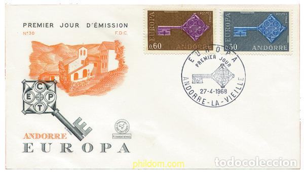 Sellos: 23591 MNH ANDORRA. Adm&oacute;n francesa 1968 EUROPA CEPT. FRATERNIDAD Y COOPERACION