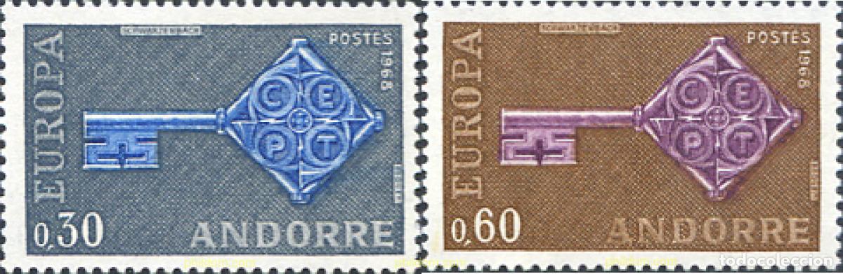 Sellos: 62146 MNH ANDORRA. Adm&oacute;n francesa 1968 EUROPA CEPT. FRATERNIDAD Y COOPERACION